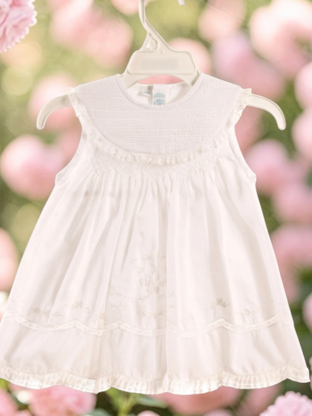 Feltman Brothers Stunning Smocked White Dress Lk New SZ 6M